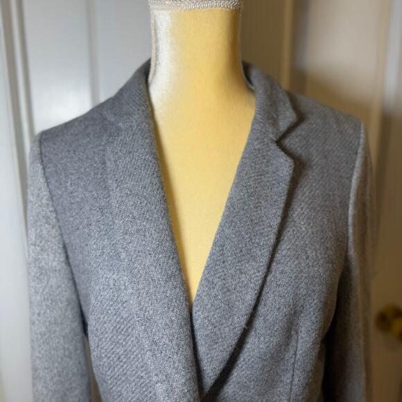 Peserico Single-Breasted Wool Silk Cashmere Blend Knit Sleeve Blazer Grey 44IT - Picture 2 of 12